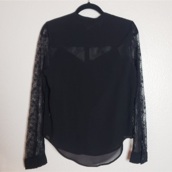 Tildon Black sheer blouse M - Picture 7 of 9